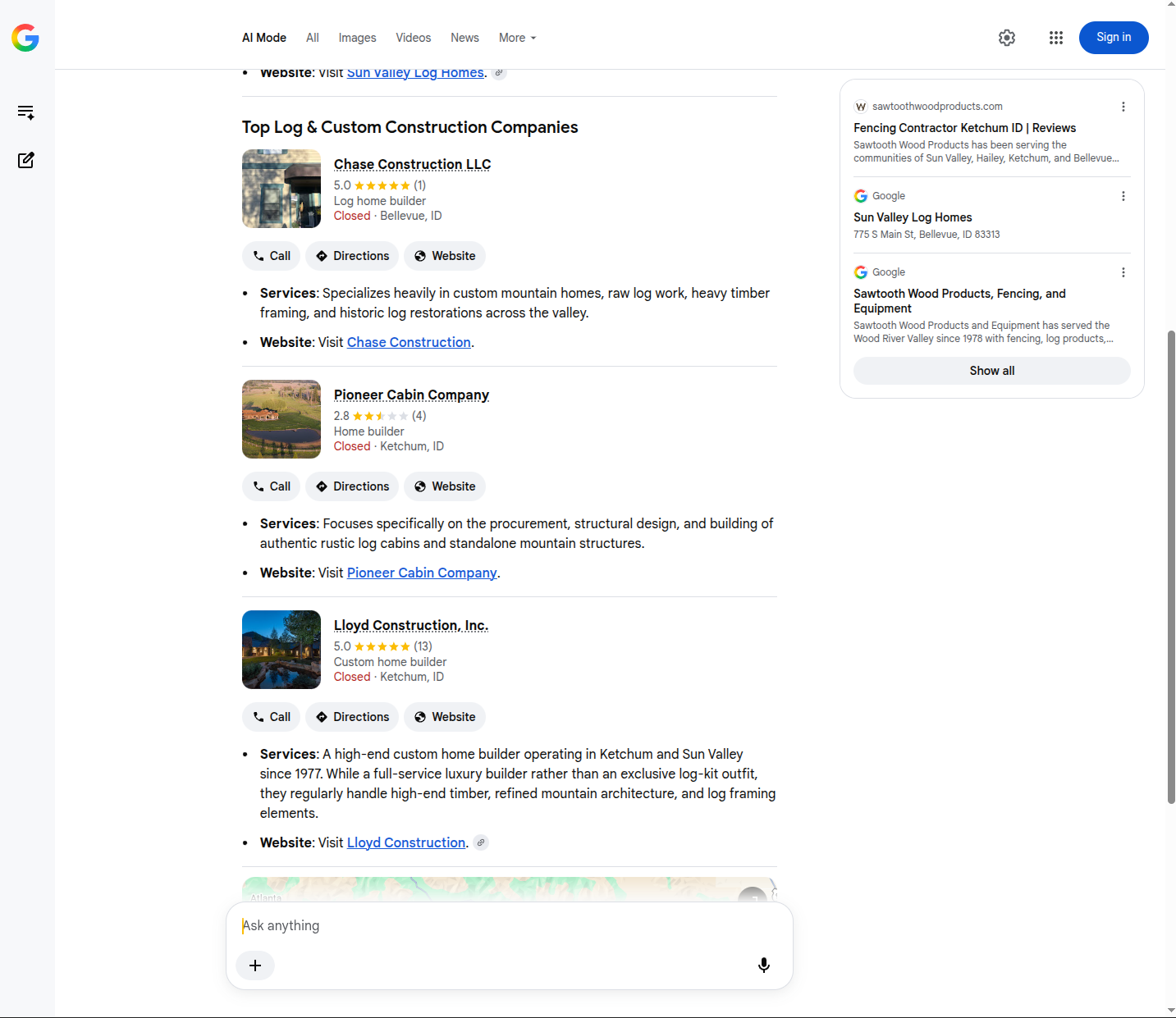Google AI Mode Q1 screenshot 2